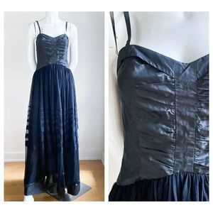 NWT Guess By Marciano Sexy Goth Spaghetti Strap Full Sheer Skirt Maxi Dress XS